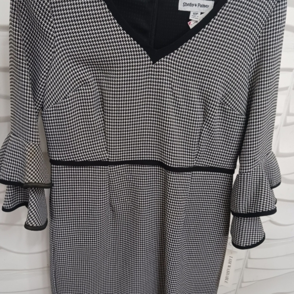 Stylish Black and White Houndstooth Dress